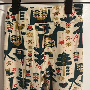 Lularoe- Girl’s Christmas Scandinavian Print Leggings, S/M